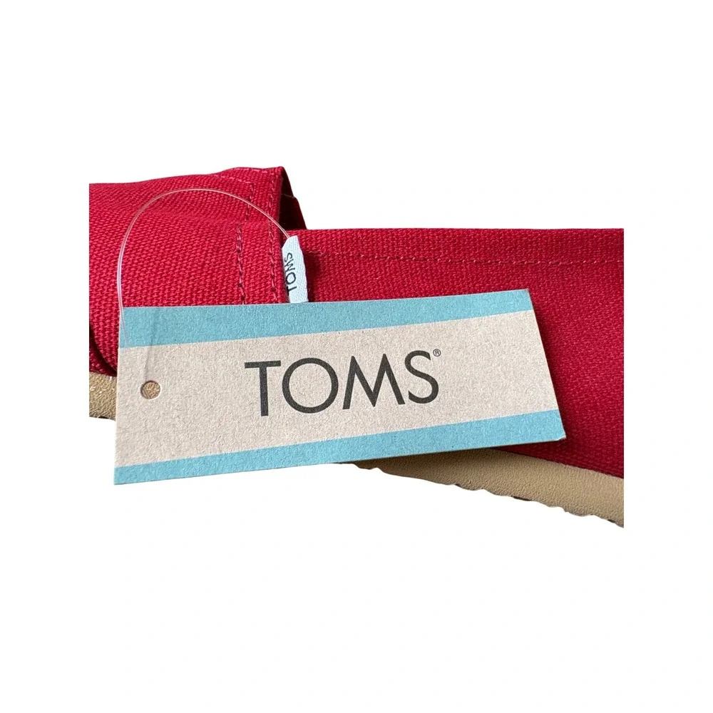 TOMS Wmn Alpargata Red Canvas Slip On Shoes 10000874 Size 7.5 NEW
